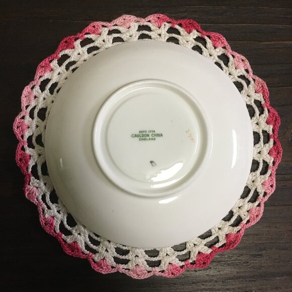 Cauldon England White Porcelain Floral Garland Teacup & Saucer - Picture 10 of 14